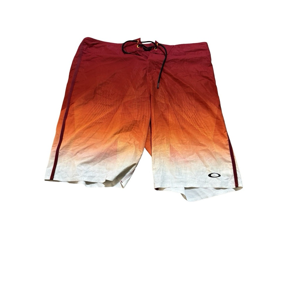 Oakley Red/White/Orange 21 Inch Board Shorts - Size 36 - $85
